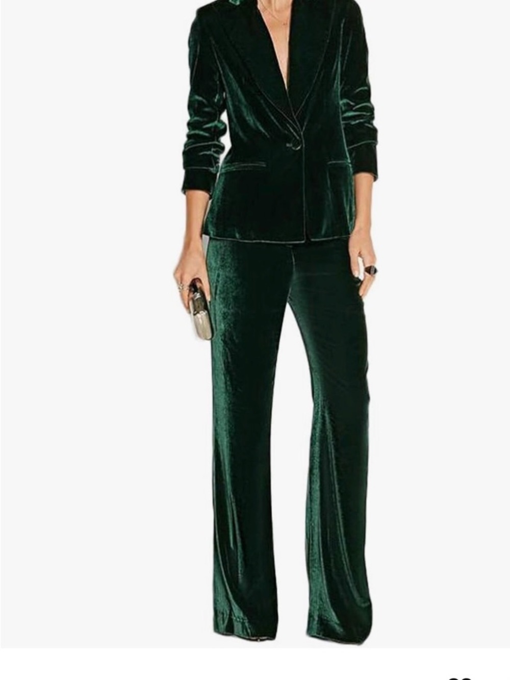 AK Beauty Green Women’s Velvet Suit. Size Large.